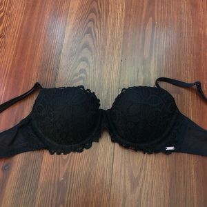 PINK black push-up date bra